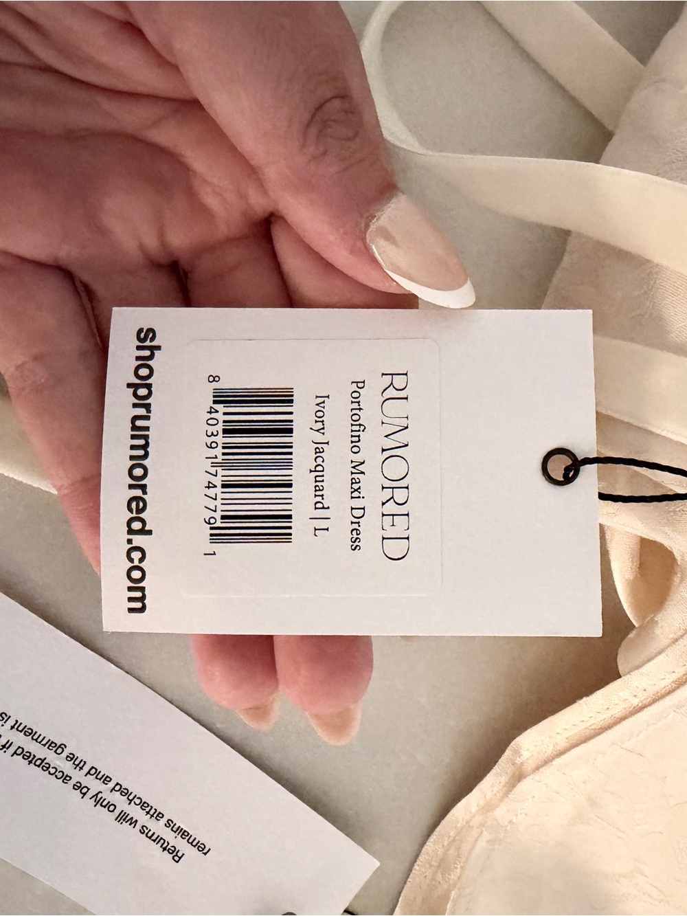 New Rumored Ivory Jacquard Portofino Maxi Dress Large - Picture 6 of 8